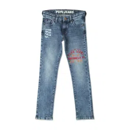 Pepe Jeans Kids Blue Cotton Printed Jeans-picture-46