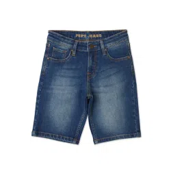 Pepe Jeans Kids Blue Solid Denim Shorts-picture-18