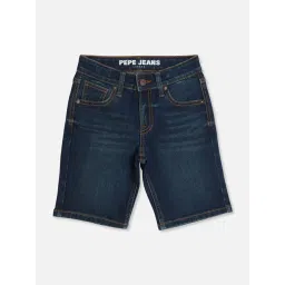 Pepe Jeans Kids Dark Blue Solid Denim Shorts-picture-40