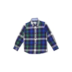 Pepe Jeans Kids Navy & Green Cotton Chequered Full Sleeves Shirt-picture-39