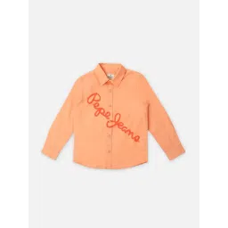 Pepe Jeans Kids Peach & Orange Printed Full Sleeves Shirt-picture-23