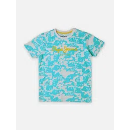 Pepe Jeans Kids White & Blue Printed T-Shirt-picture-25