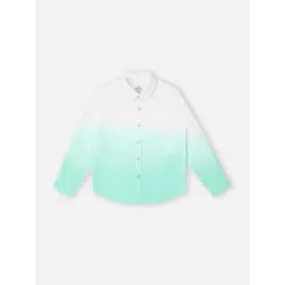 Pepe Jeans Kids White & Green Ombre Full Sleeves Shirt-picture-24
