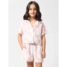 Pepe Jeans Kids White & Pink Printed Crop Shirt-picture-34