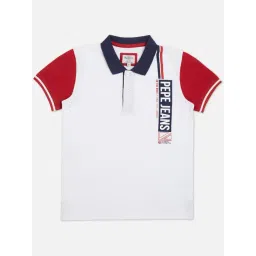 Pepe Jeans Kids White & Red Cotton Printed Polo T-Shirt-picture-15
