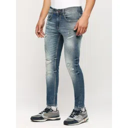 Pepe Jeans Light Indigo Blue Cotton Skinny Fit Distressed Jeans image 1