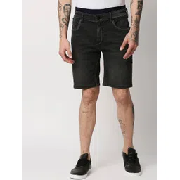 Pepe Jeans Men Black Solid Mid Rise Skinny Fit Denim Shorts-picture-28