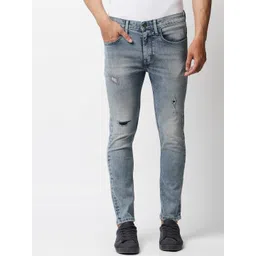 Pepe Jeans Men Blue Skinny Fit Low Distress Heavy Fade Stretchable Jeans-picture-12