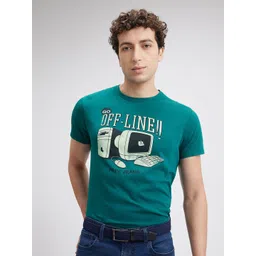 Pepe Jeans Men Graphic Printed Round Neck Cotton Slim Fit T-shirt-image-49