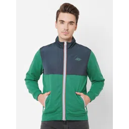 Pepe Jeans Men Green Colourblocked  Zip Through Sweatshirt-picture-10