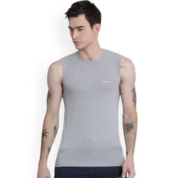 Pepe Jeans Men Grey Solid Pure Cotton Innerwear Vests-picture-34