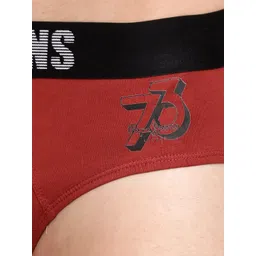 Pepe Jeans Men Maroon Solid Comfort Fit Mid-Rise Anti Microbial Stretchable Brief OPB07 image 2