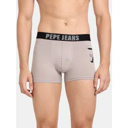 Pepe Jeans Men Mid Grey Solid Comfort Fit Mid-Rise Stretchable Trunk OPT07 image 1