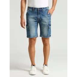 Pepe Jeans Men Mid-Rise Washed Denim Shorts-picture-38