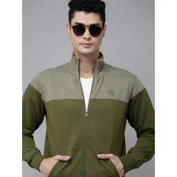 Pepe Jeans Men Olive Green Colourblocked Sweatshirt-picture-22