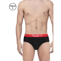 Pepe Jeans Men Pack of 2 Black Solid Hipster Briefs 8904311300519-picture-42