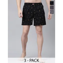 Pepe Jeans Men Pack Of 3 Printed Cotton Boxers ATB06-03N-GREY-GREY-BLK-picture-31