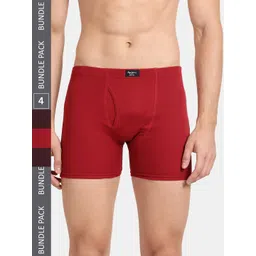 Pepe Jeans Men Pack Of 4 Regular Fit Cotton Trunks CLT01 BURGAND PARRY RED-picture-16