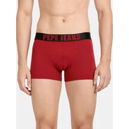 Pepe Jeans Men Red & Black Solid Cotton Trunk OPT01-PPARRY RED AOP-picture-37