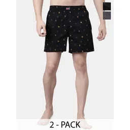 Pepe Jeans Men Set Of 2 Printed Cotton Boxers ATB06-02N-BLK-GREY-picture-29