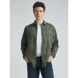 Pepe Jeans Men Spread Collar Floral Printed Cotton Casual Shirt-picture-12