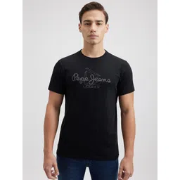 Pepe Jeans Men Typography Printed Round Neck Cotton Slim Fit T-shirt-picture-14