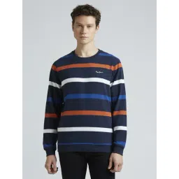 Pepe Jeans Navy Regular Fit Striped Sweatshirt-picture-17