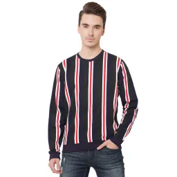 Pepe Jeans Navy Regular Fit Striped Sweatshirt image 1