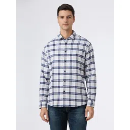 Pepe Jeans Off White Cotton Regular Fit Checks Shirts-picture-34
