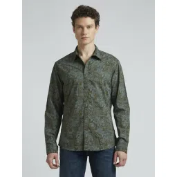 Pepe Jeans Olive Cotton Regular Fit Printed Shirt-picture-36
