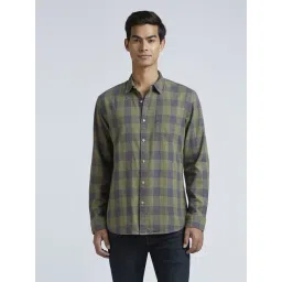 Pepe Jeans Olive Regular Fit Checks Shirt-picture-23