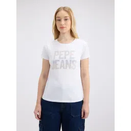 Pepe Jeans Optic White Embellished Short Sleeve T-Shirt-picture-12