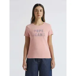 Pepe Jeans Pink Cotton Embellished T-Shirt-picture-18