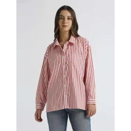 Pepe Jeans Red Cotton Striped Shirt-picture-34