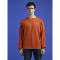 Pepe Jeans Rust Orange Cotton Loose Fit Printed Sweatshirt-picture-23