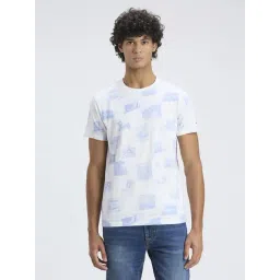 Pepe Jeans Sky Blue Cotton Slim Fit Printed T-Shirt-picture-44