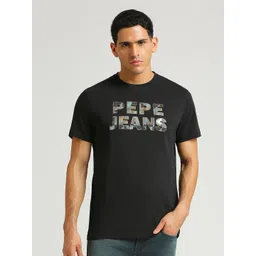 Pepe Jeans Typography Printed Pure Cotton Slim Fit T-shirt-image-16