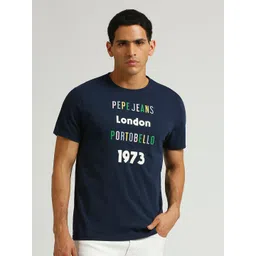 Pepe Jeans Typography Printed Pure Cotton Slim Fit T-shirt-image-23