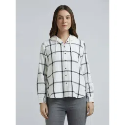 Pepe Jeans White & Black Cotton Chequered Shirt-picture-36