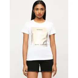 Pepe Jeans White Cotton Graphic Print T-Shirt-picture-28
