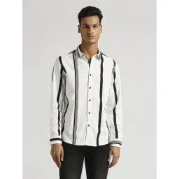 Pepe Jeans White Cotton Regular Fit Striped Shirt-picture-32