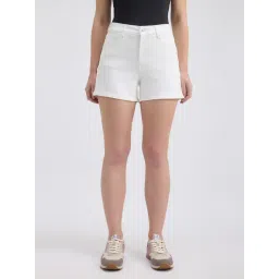 Pepe Jeans White High Rise Stretch Denim Shorts-picture-36