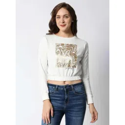 Pepe Jeans White Printed Crop Sweatshirt-picture-47