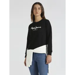 Pepe Jeans Women Alphanumeric Printed Round Neck Pure Cotton Sweatshirt-picture-27