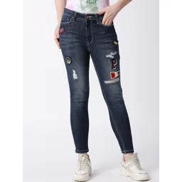 Pepe Jeans Women Cotton Skinny Fit High-Rise Mildly Distressed Light Fade Jeans-picture-11