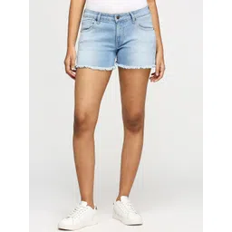 Pepe Jeans Women Mid-Rise Washed Denim Shorts-picture-23