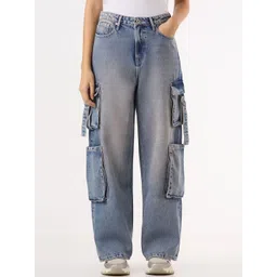 Pepe Jeans Women Straight Fit High-Rise Cargo Styles Jeans-picture-24