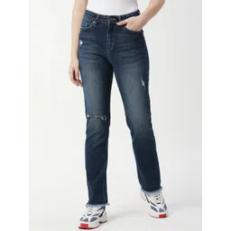 Pepe Jeans Women Straight Fit High-Rise Slash Knee Heavy Fade Stretchable Jeans-picture-10