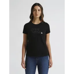 Pepe Jeans Women Typography Printed Round Neck Pure Cotton T-shirt-picture-46