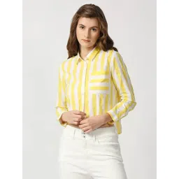 Pepe Jeans Yellow & White Cotton Striped Top-picture-14